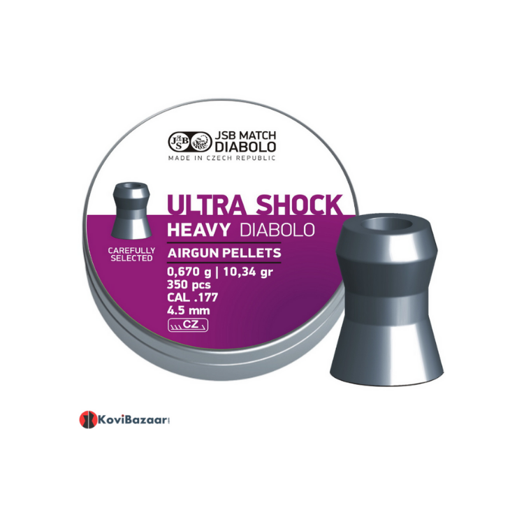 JSB Ultra Shock, .177 Cal, 10.34 Gr, Hollow point, 350/tin Airgun Pellets | KoviBazaar.