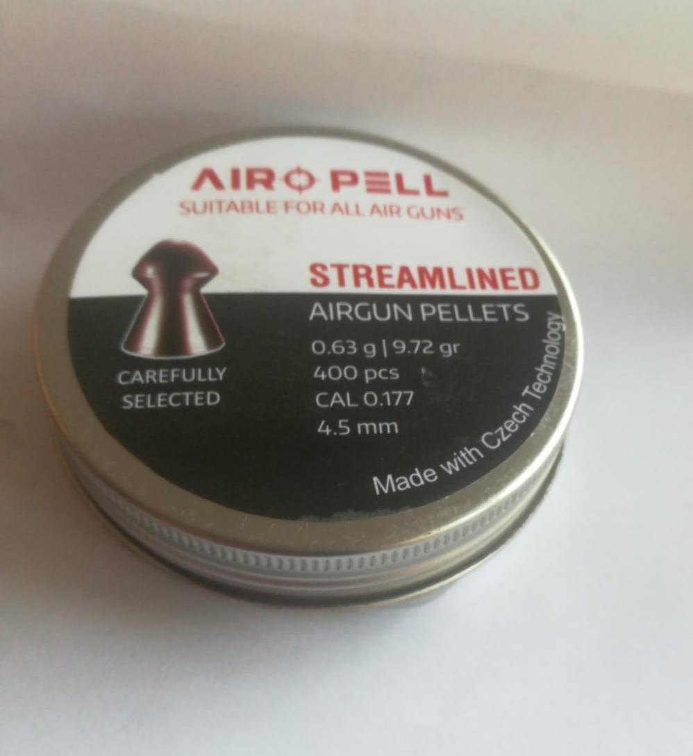 B-Stock AIRO-PELL STREAMLINED 9.72gr/0.63g 0.177cal 400 pcs Airgun pellets - KoviBazaar