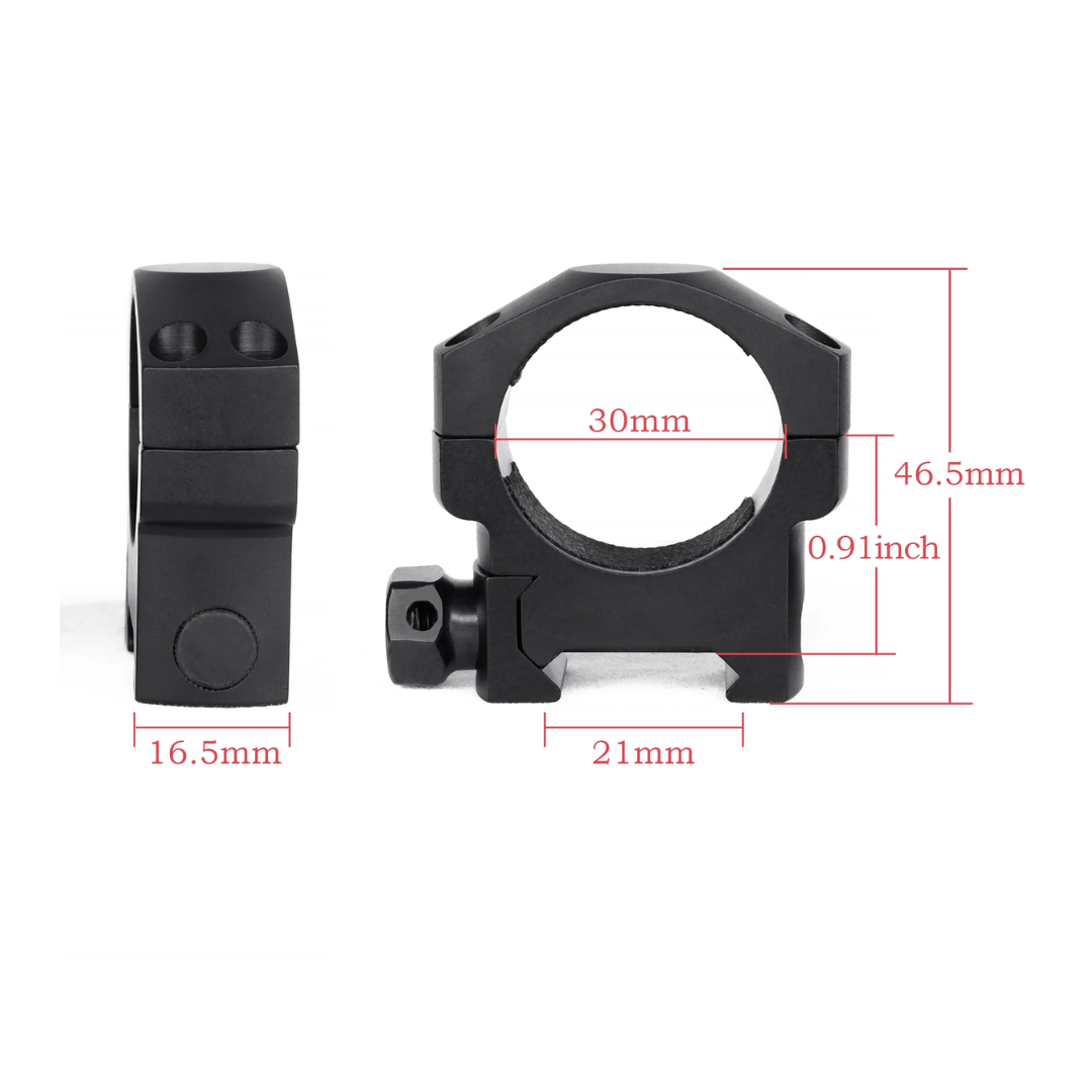 30mm Ring Low Weaver Mounts Flat Head Mount