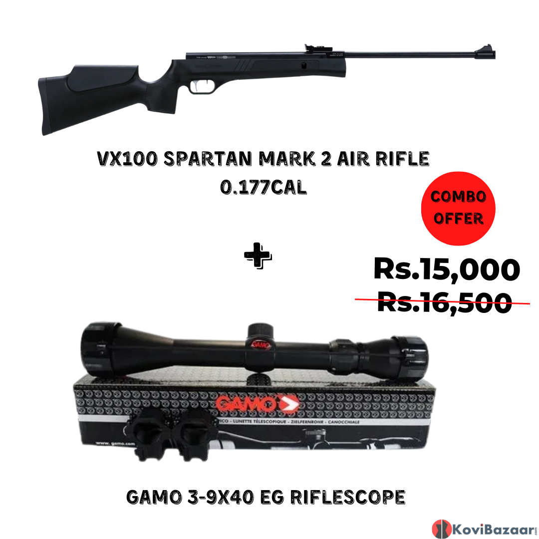VX100 Spartan Mark 2 Air Rifle 0.177cal + Gamo 3-9X40 EG Riflescope