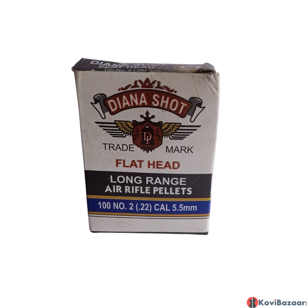 Diana Shot Flat Head Long Range 0.22cal 5.5mm Pack of 3 Air rifle pellets