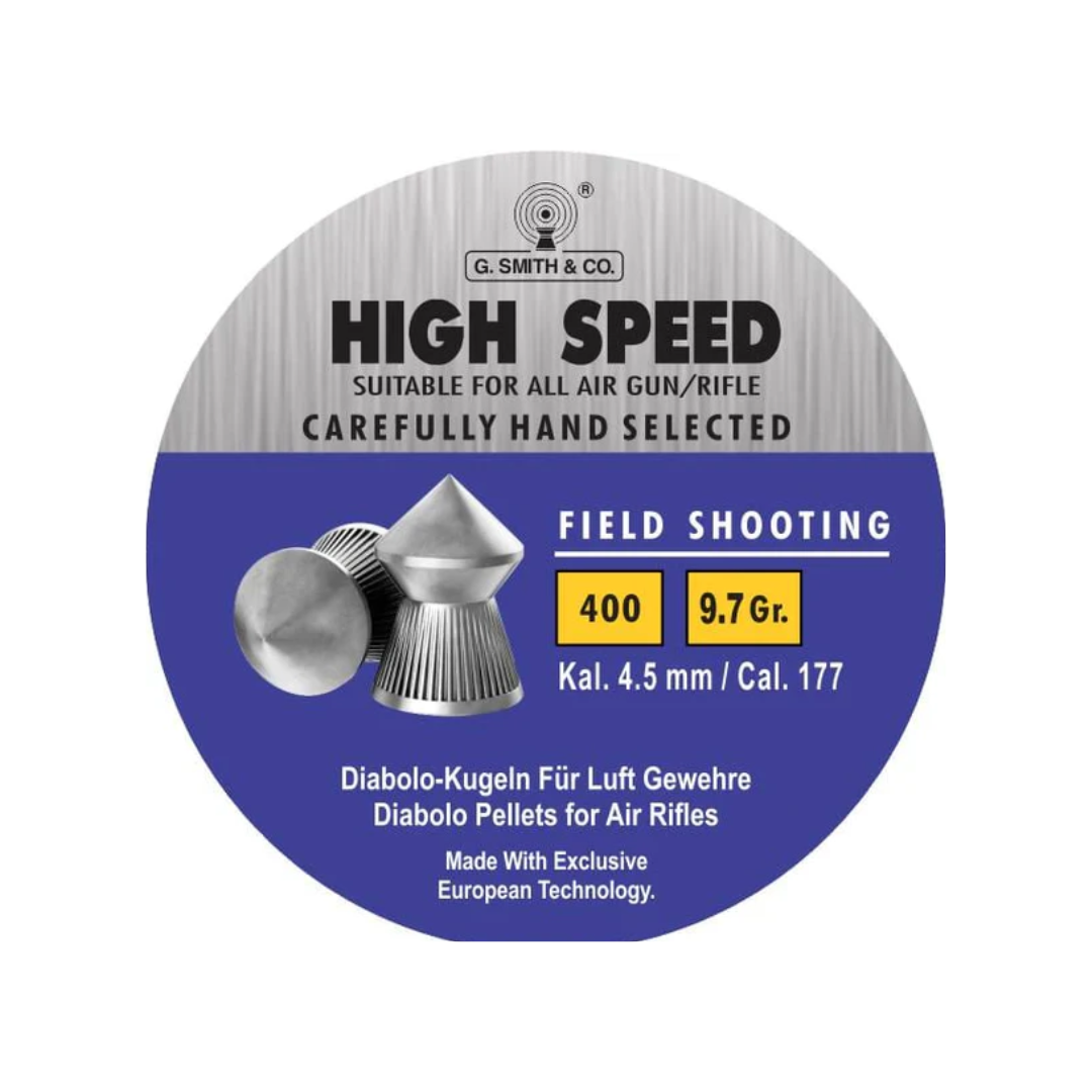 G Smith & Co. High Speed 0.177 Airgun Pellets – 400s/tin 9.7Gr