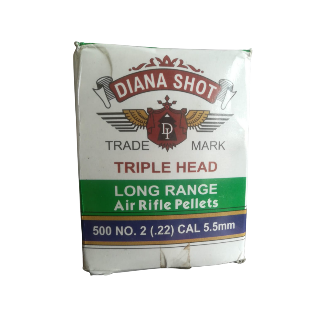 Marvellous Diana Shot Triple Head 0.22Cal 16.2 grain 500 Qty Air gun Pellet