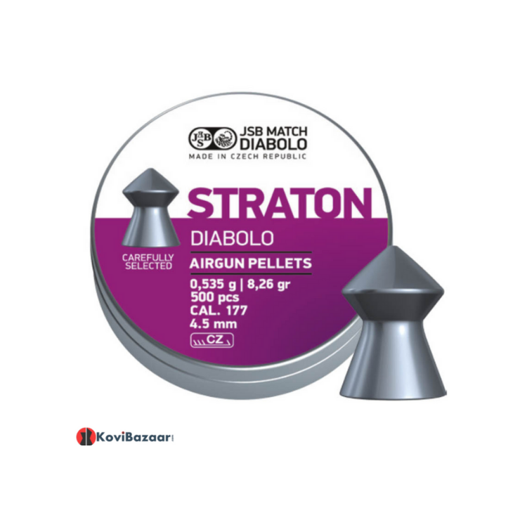 JSB Straton Diabolo 0.177 Cal (4.5mm) | 8.26 Grains, 500pcs Pellets | KoviBazaar.