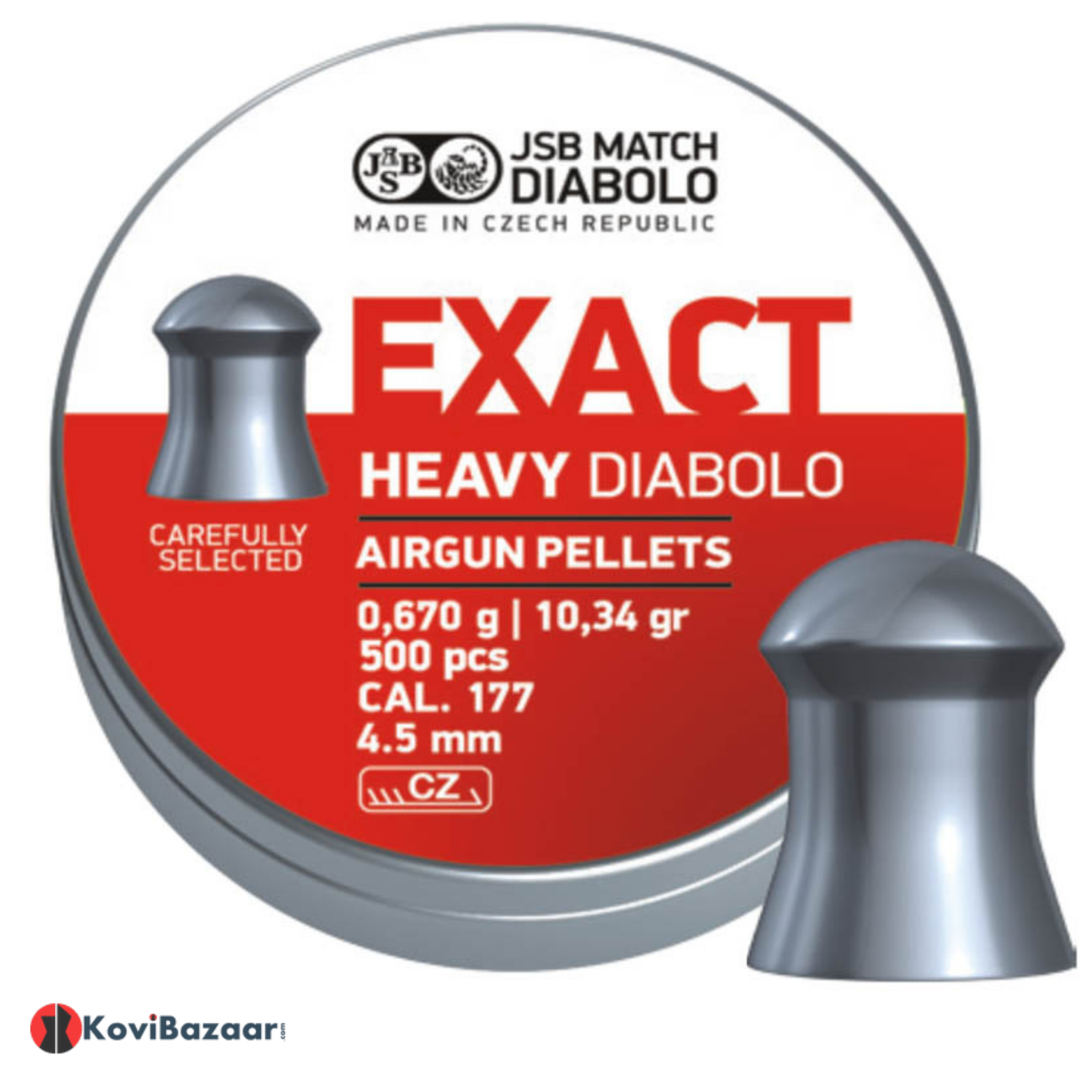 JSB Exact Heavy Diabolo .177 Cal, 10.34grains/0.670g, Domed, 500ct Airgun Pellets | KoviBazaar.