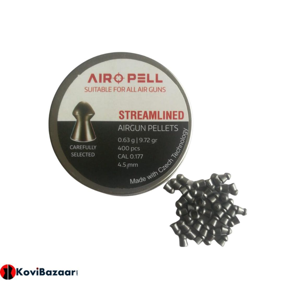AIRO-PELL STREAMLINED 9.72gr/0.63g 0.177cal 400 pcs Airgun pellets - KoviBazaar