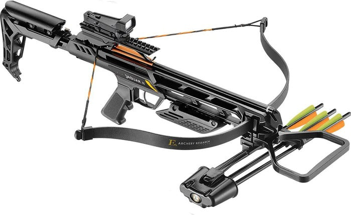 EK ARCHERY JAGUAR II CROSSBOW RIFLE, BLACK STOCK, 175LB, 260FPS