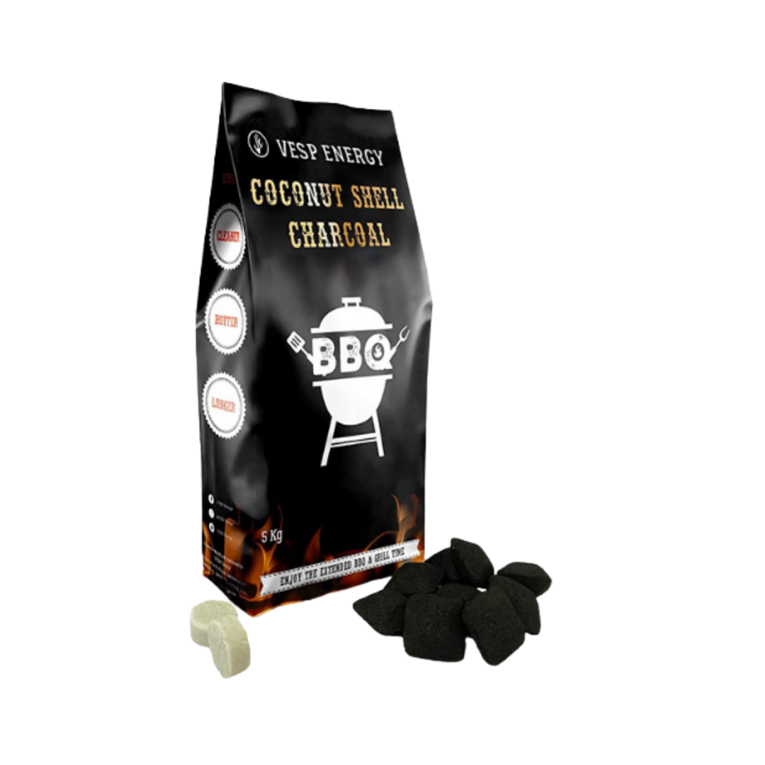 Vesp Energy Coconut Shell Charcoal Briquettes 5Kg | KoviBazaar.